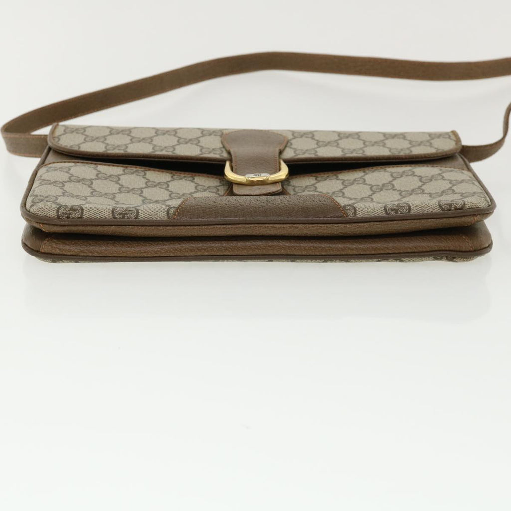 GUCCI GG Canvas Shoulder Bag PVC Leather Beige 34027