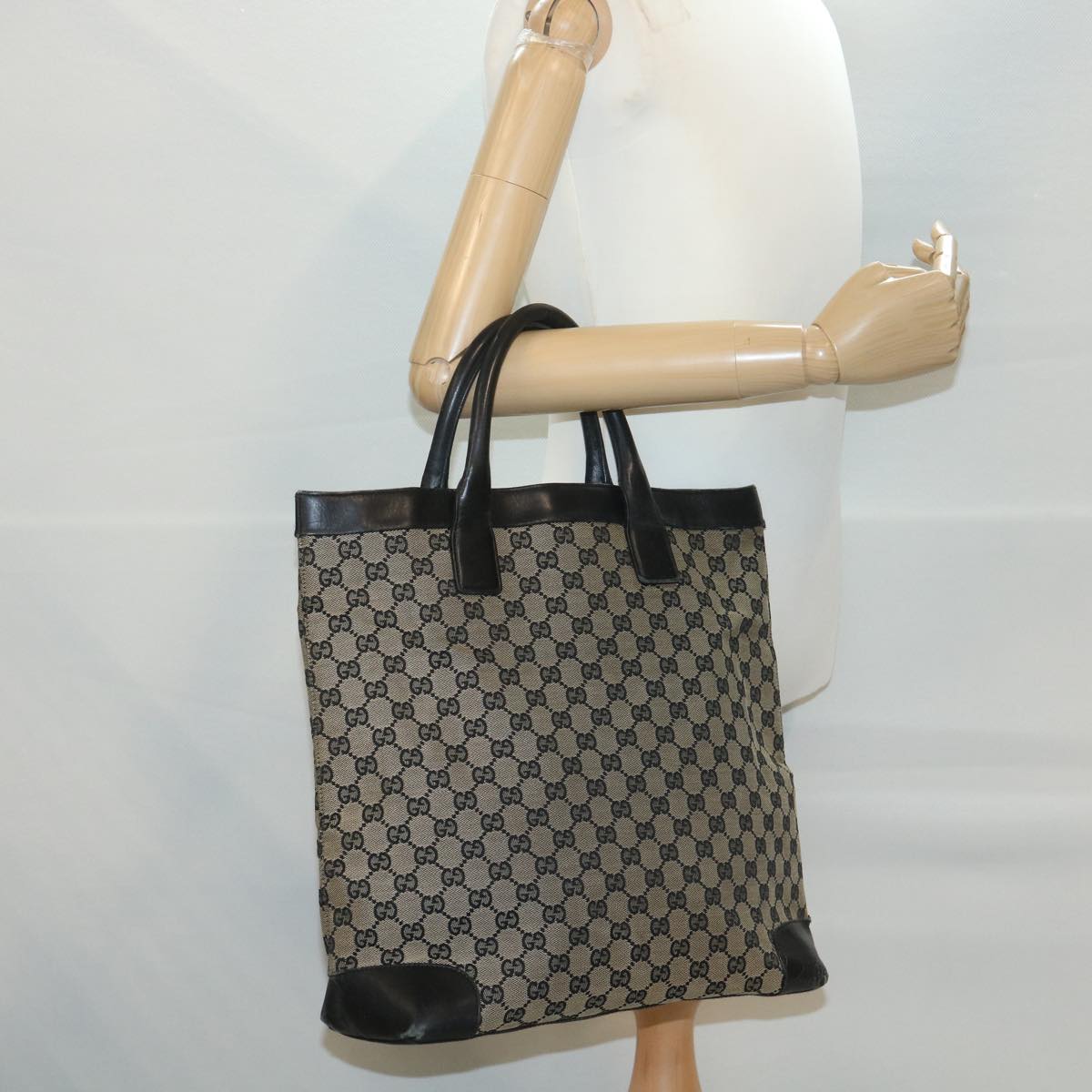 GUCCI GG Canvas Hand Bag Navy 1121 34050