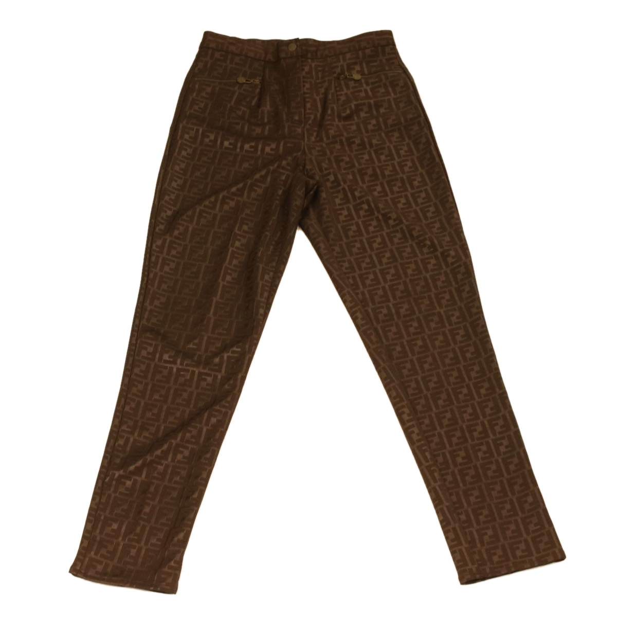 FENDI Zucca Canvas Pants polyester spandex L Brown 34069