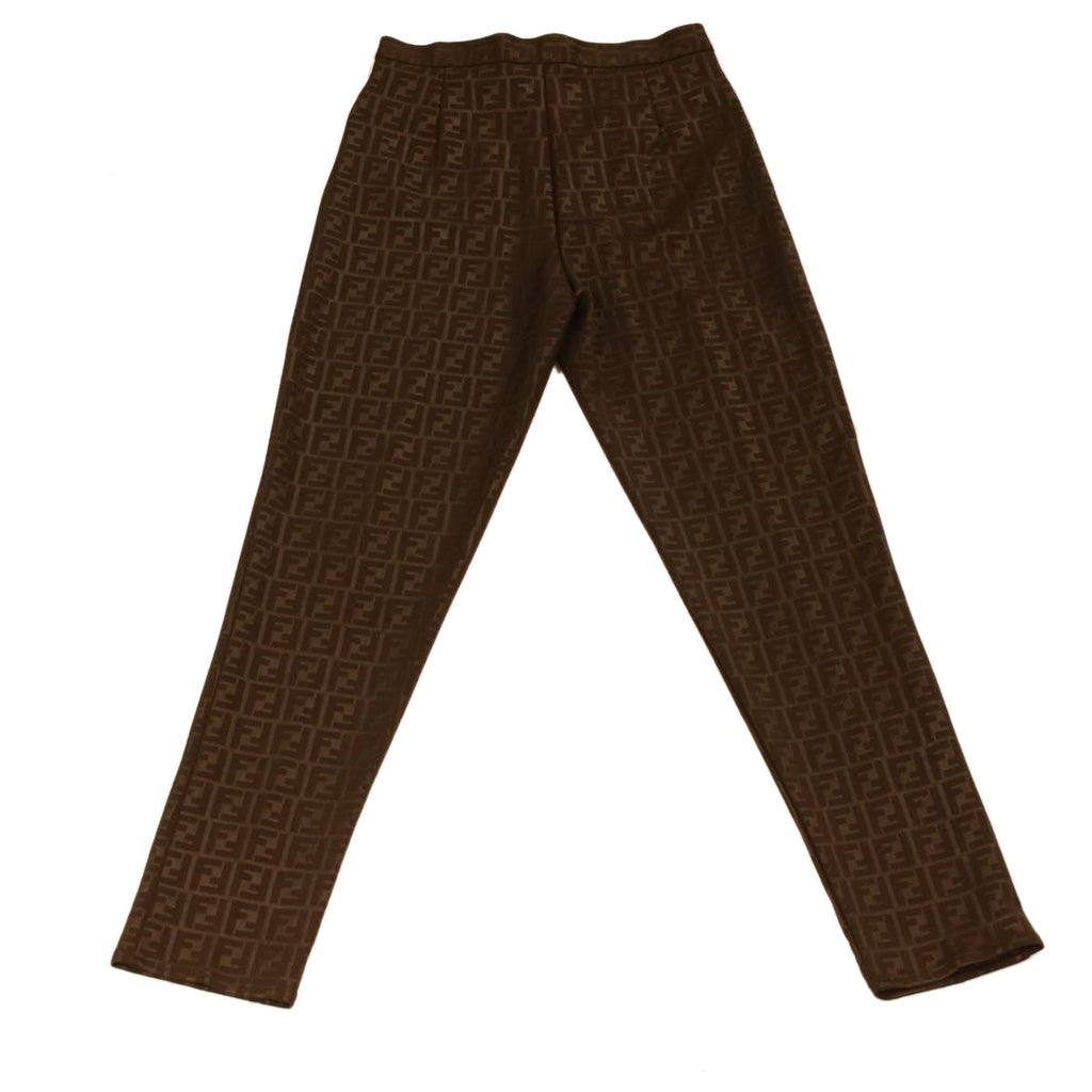 FENDI Zucca Canvas Pants polyester spandex L Brown 34069