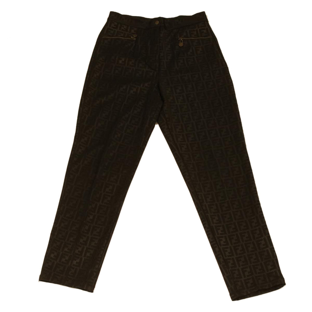 FENDI Zucca Canvas Pants polyester spandex L Black 34070