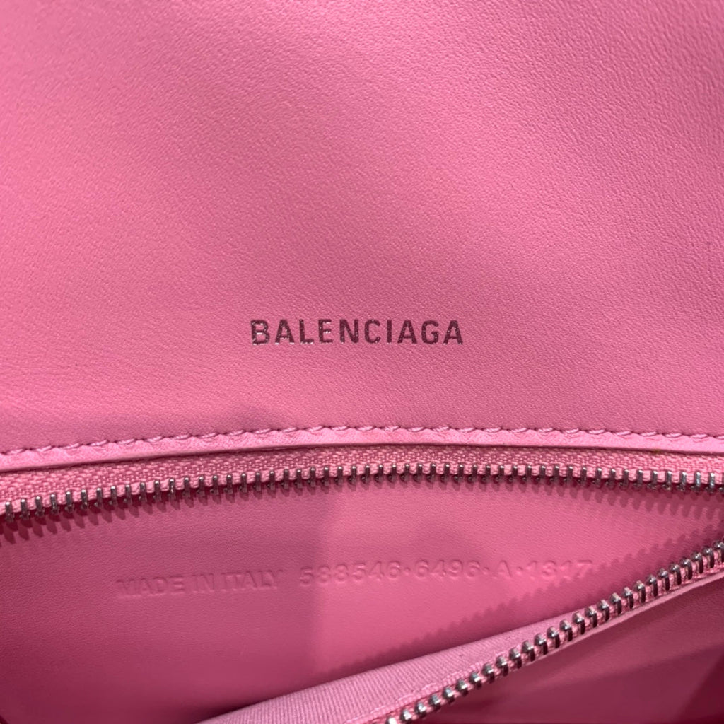 Balen Hourglass Small Handbag In Dark Pink, For Women,  Bags 9in/23cm