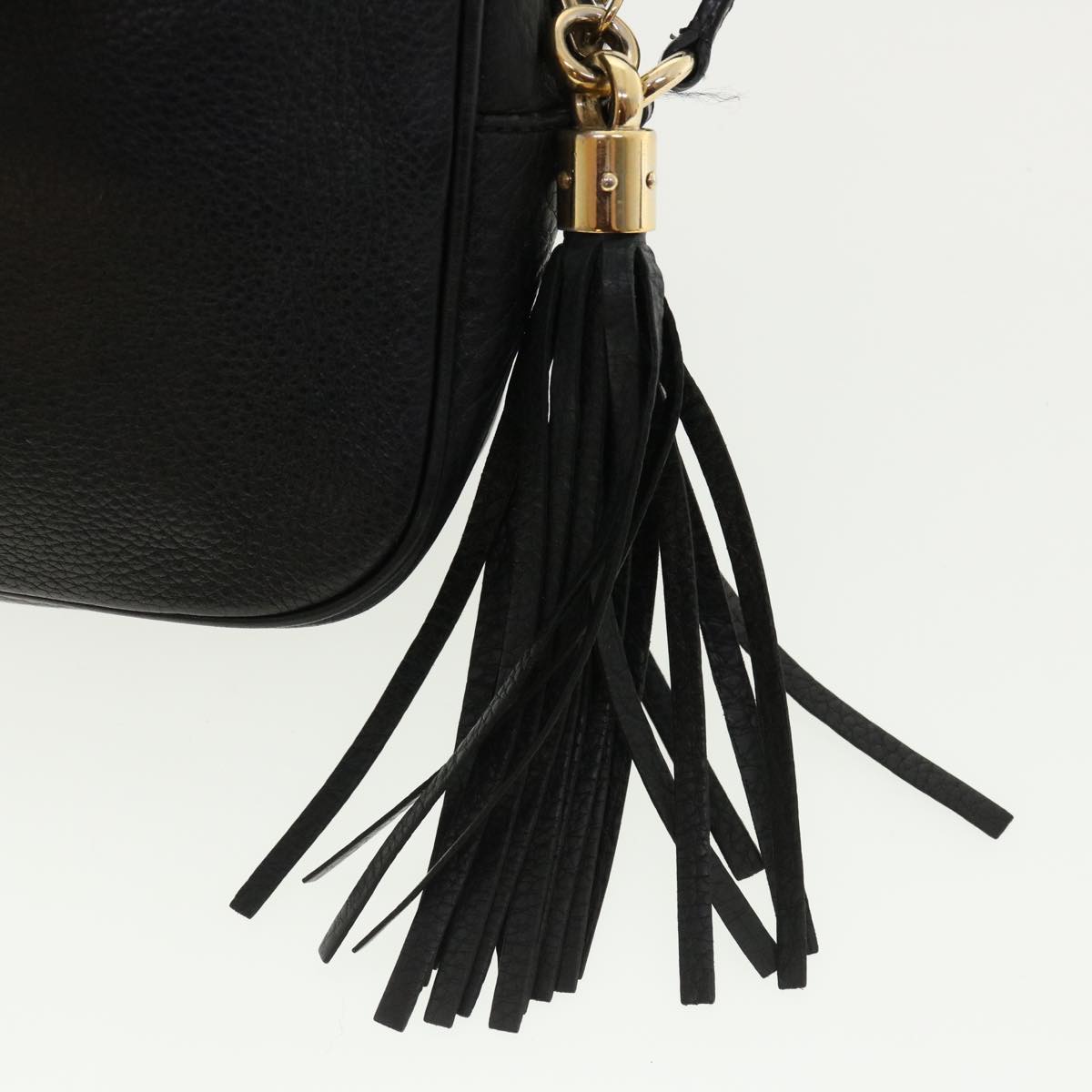 GUCCI Soho Shoulder Bag Leather Black 308364 34091