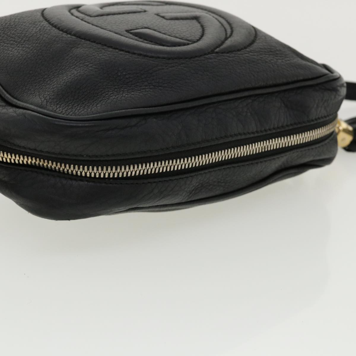 GUCCI Soho Shoulder Bag Leather Black 308364 34091
