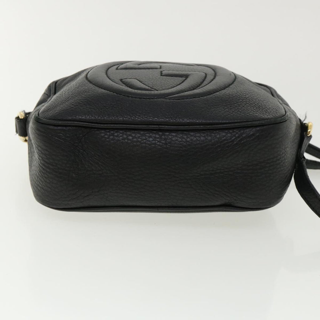 GUCCI Soho Shoulder Bag Leather Black 308364 34091