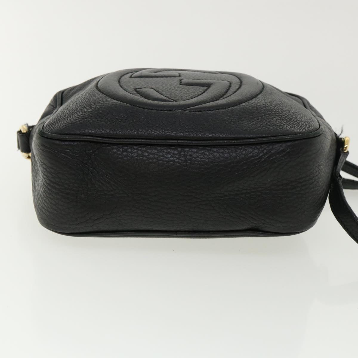 GUCCI Soho Shoulder Bag Leather Black 308364 34091