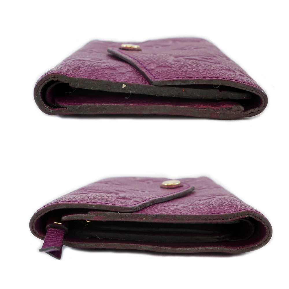 Louis Vuitton Portefolio Curry M60567 Purple Monogram Leather Compact Wallet  Female Wallet