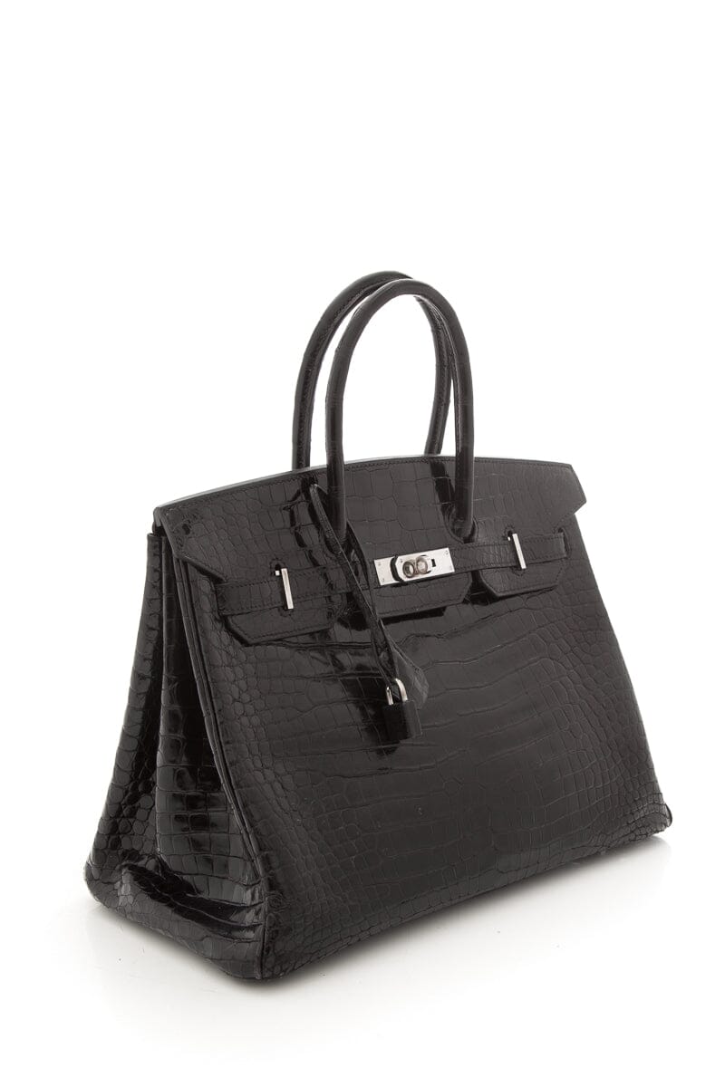 HermÃƒÆ’Ã‚Â¨s Black 35cm Crocodile Birkin W/ Palladium HW