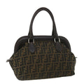 FENDI Zucca Canvas Hand Bag Brown Black 34311