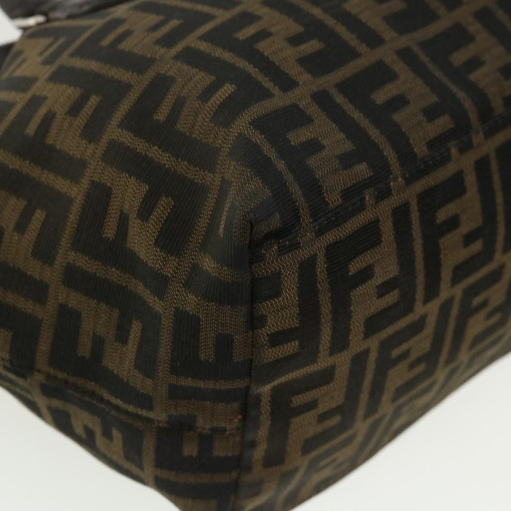 FENDI Zucca Canvas Hand Bag Brown Black 34311