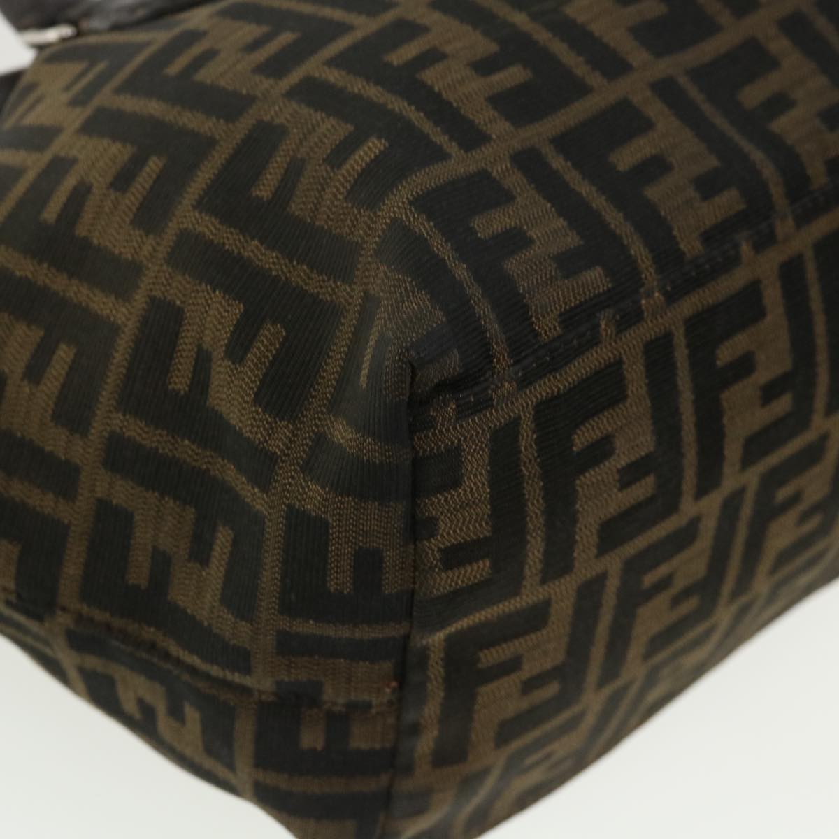 FENDI Zucca Canvas Hand Bag Brown Black 34311