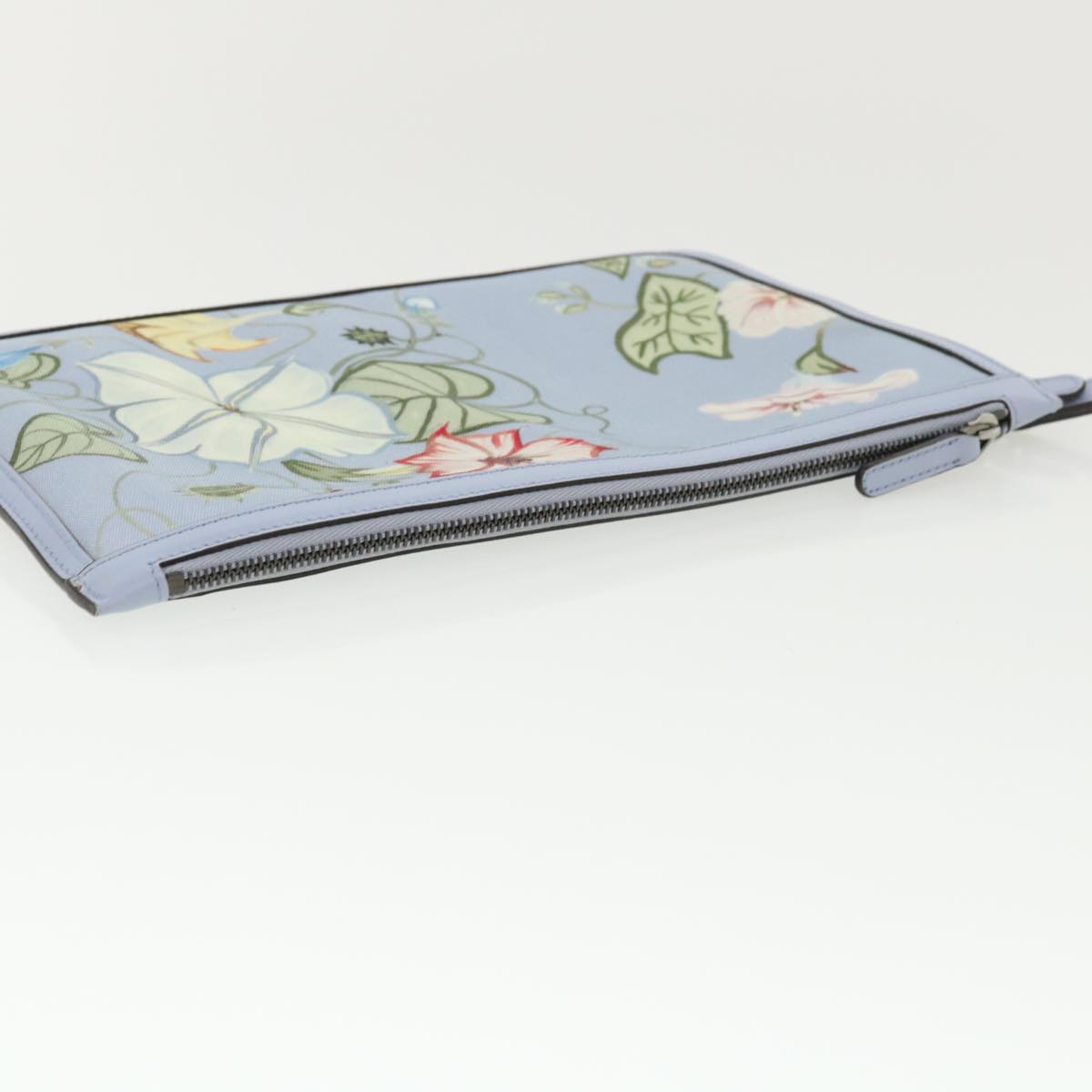 GUCCI botanical illustration Clutch Bag Canvas Blue 379277 34316