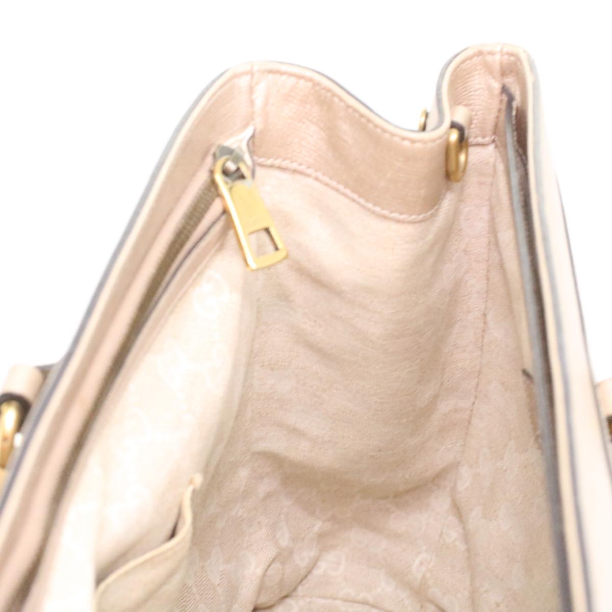 GUCCI Horse Bit GG Canvas Hand Bag Leather 2way Gold Beige 320903 34589