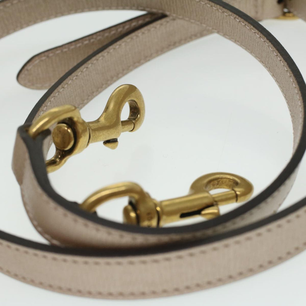 GUCCI Horse Bit GG Canvas Hand Bag Leather 2way Gold Beige 320903 34589