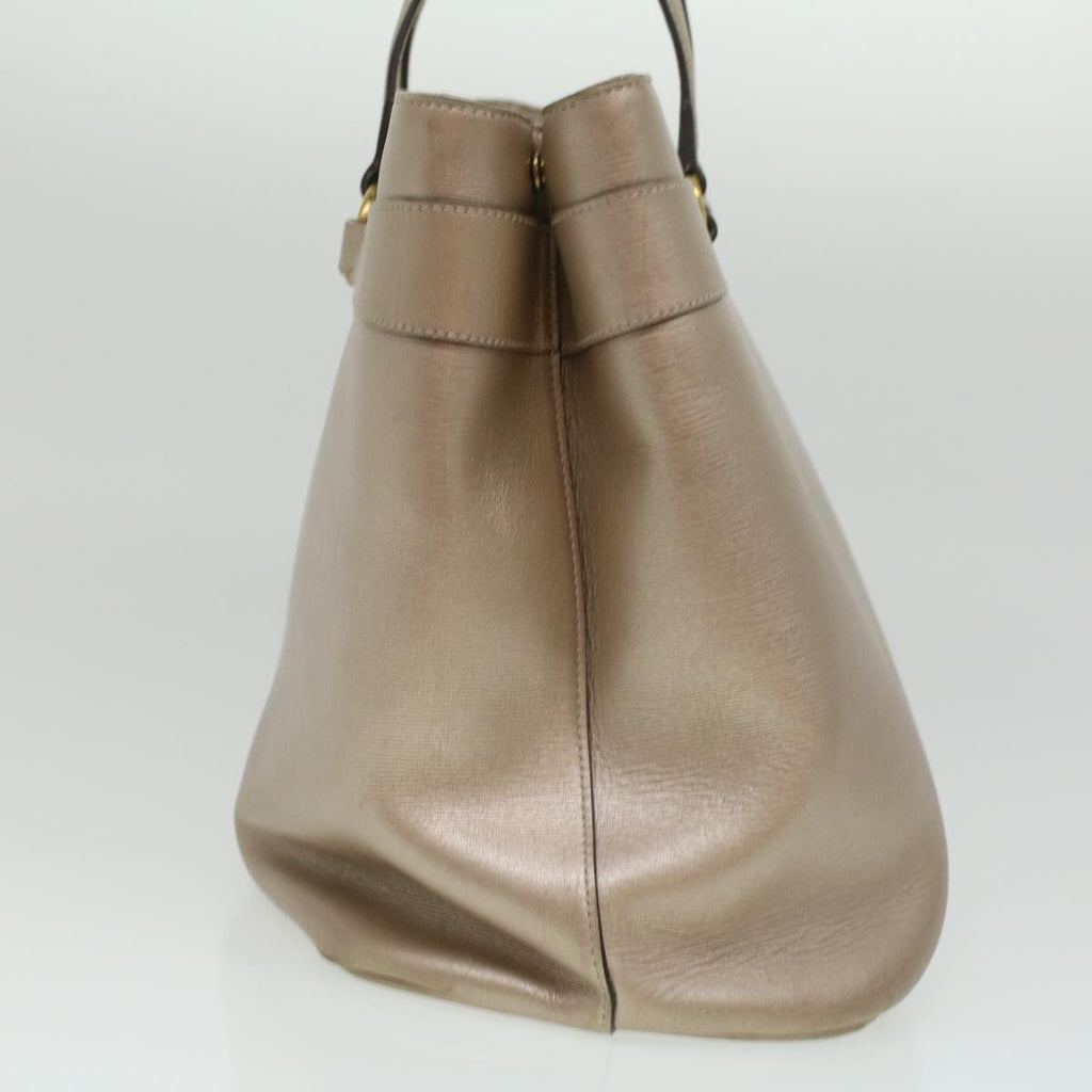 GUCCI Horse Bit GG Canvas Hand Bag Leather 2way Gold Beige 320903 34589