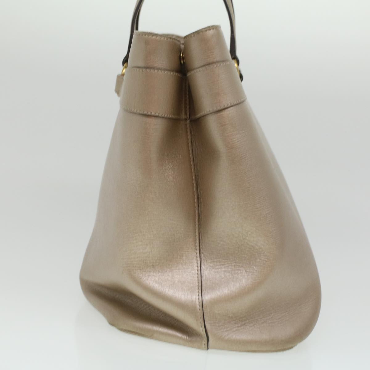GUCCI Horse Bit GG Canvas Hand Bag Leather 2way Gold Beige 320903 34589