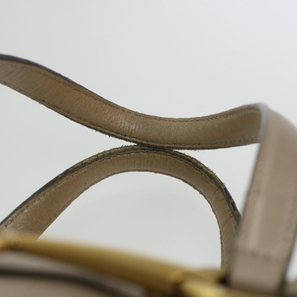 GUCCI Horse Bit GG Canvas Hand Bag Leather 2way Gold Beige 320903 34589
