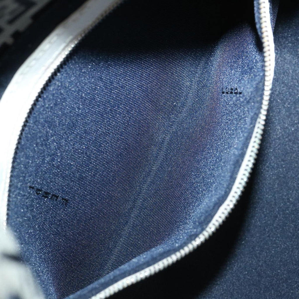 FENDI Zucchino Canvas Shoulder Bag Navy 34615