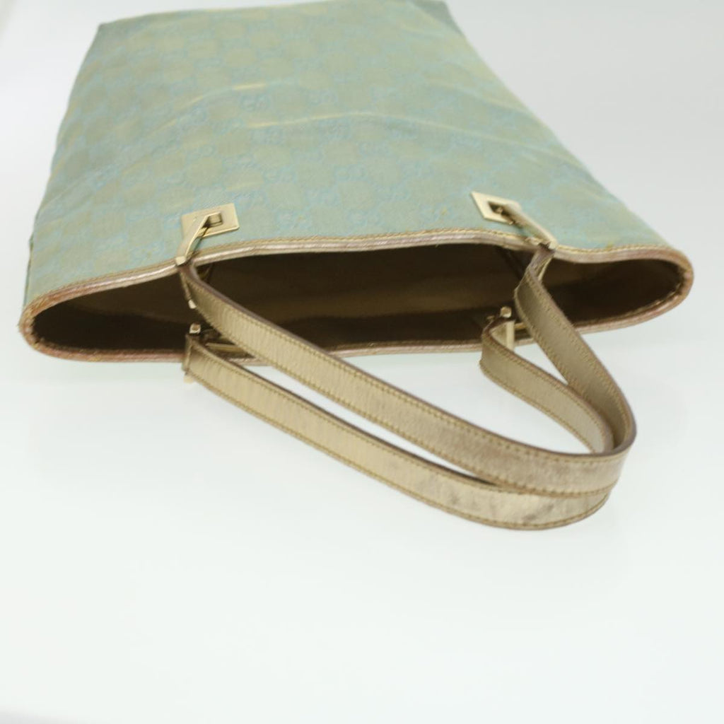 GUCCI GG Canvas Shoulder Bag Blue Champagne Gold 0021099 34623