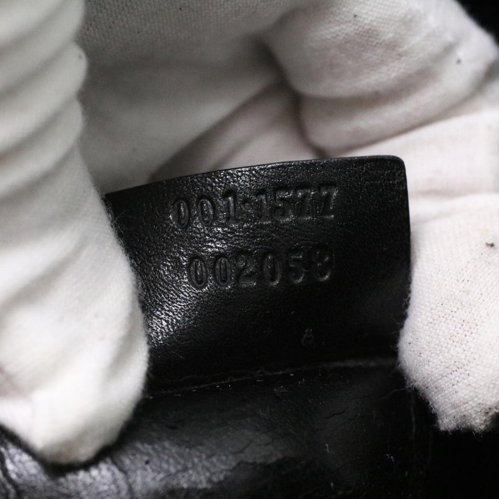 GUCCI Bamboo Shoulder Bag Leather Black 0011577 34651