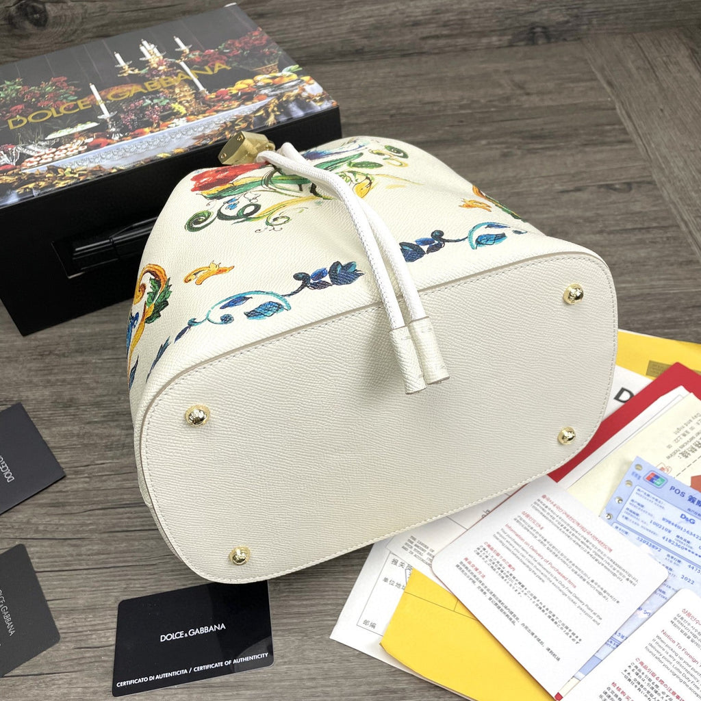 GLAMI Print Crespo Bucket Bag Multicolor With Branded Plate For Women GLAMI Bag