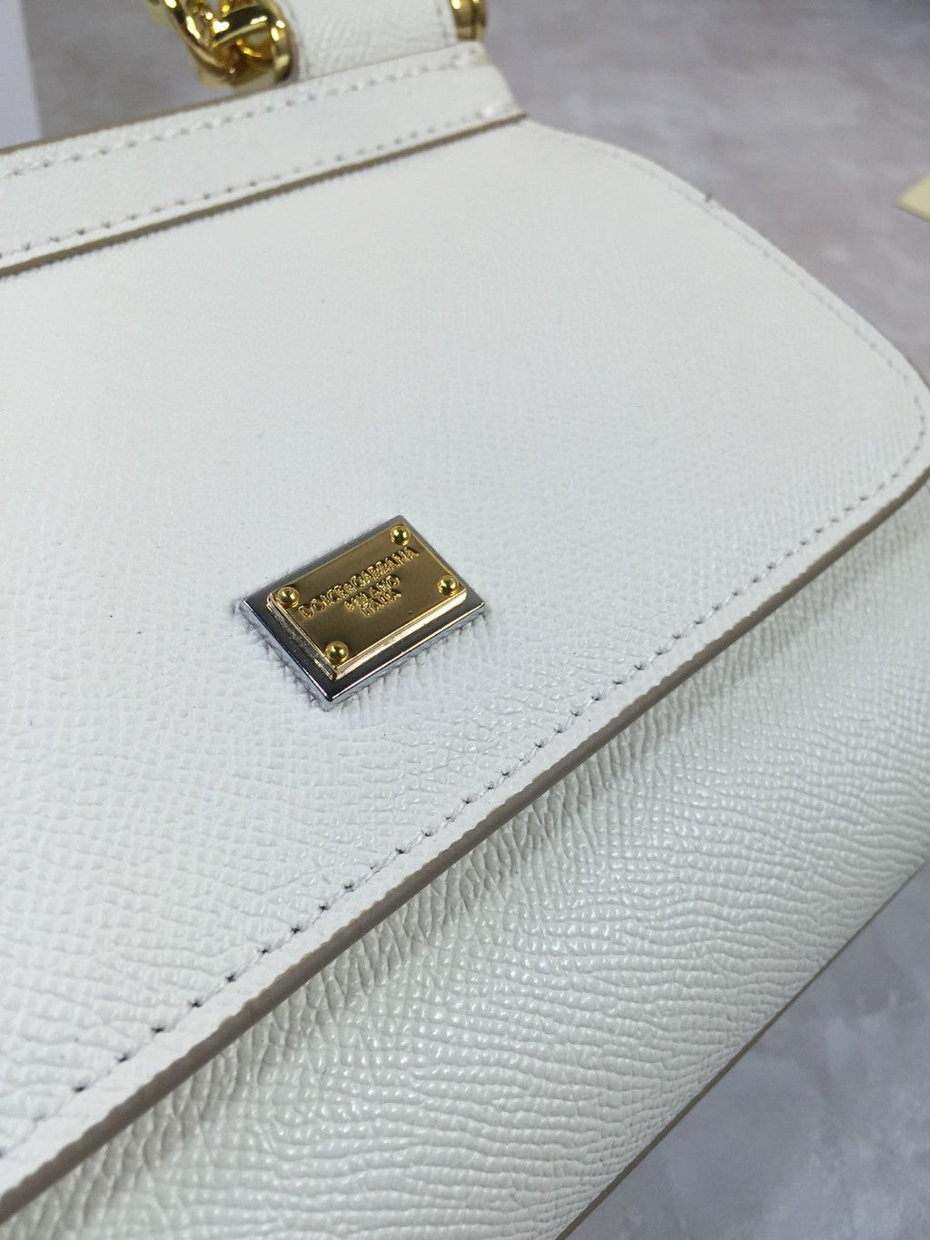 GLAMI MeGLAMIum Sicily Handbag In Dauphine White For Women 10.2in/26cm GLAMI GLAMI4347A100180001