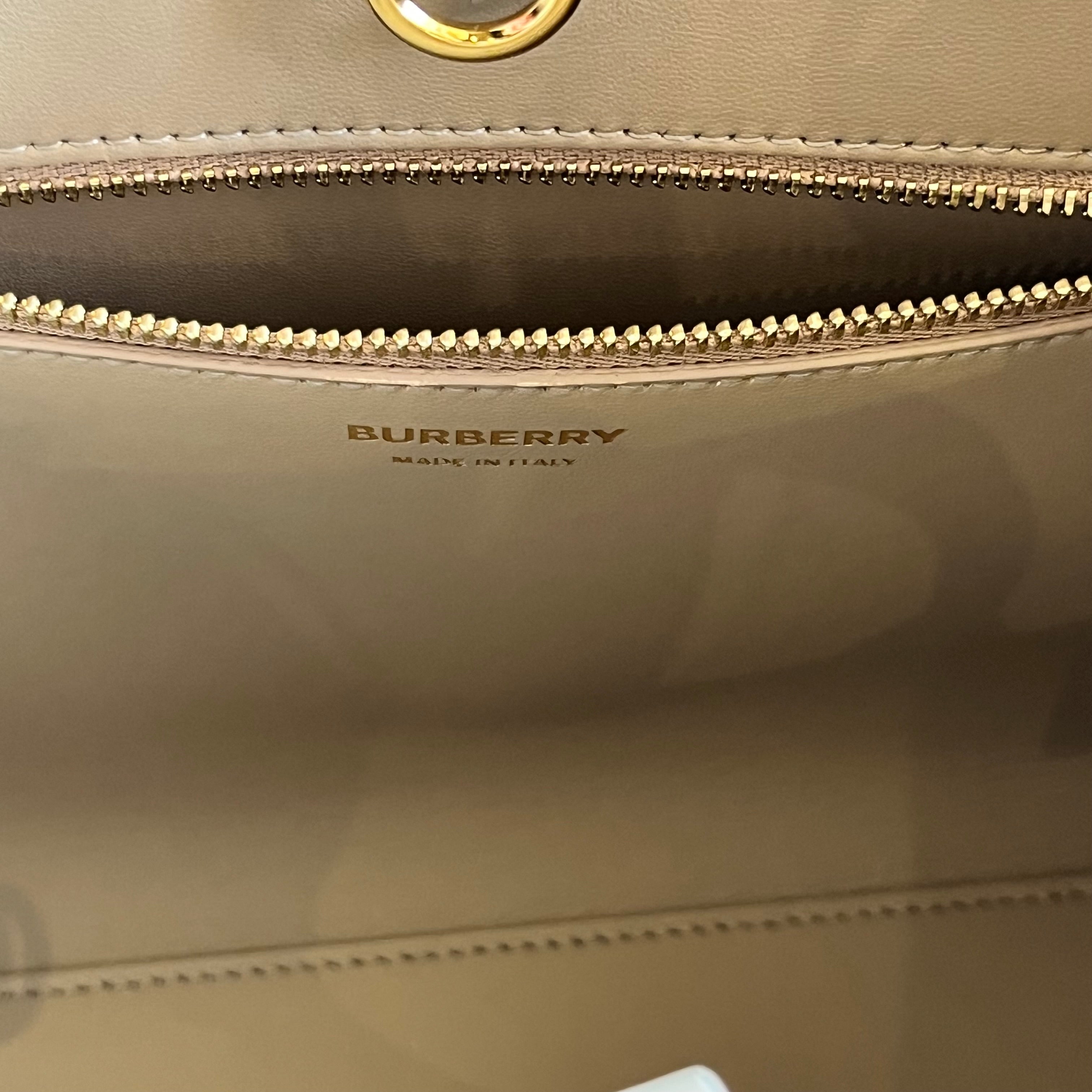 BURBERRY Frances Mini Grainy Calfskin Tote Bag