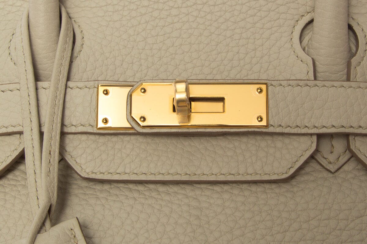 HermÃƒÆ’Ã‚Â¨s Birkin 30 Beton Clemence GHW #A Full Set  Handbag