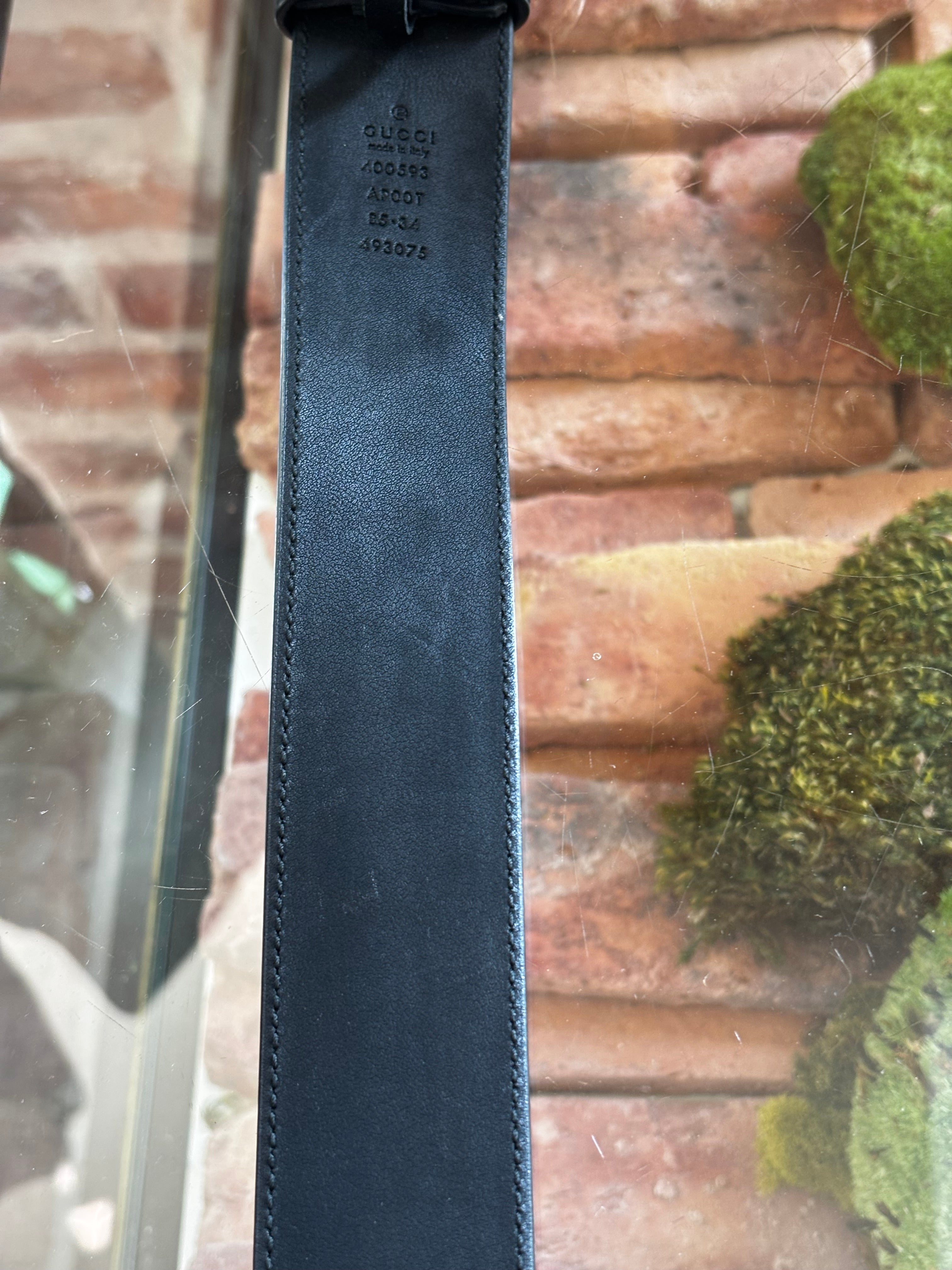 GUCCI Black GG Marmont Belt Sz 85/34