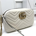 GG Marmont small matelassÃƒÆ’Ã‚Â© shoulder bag white
