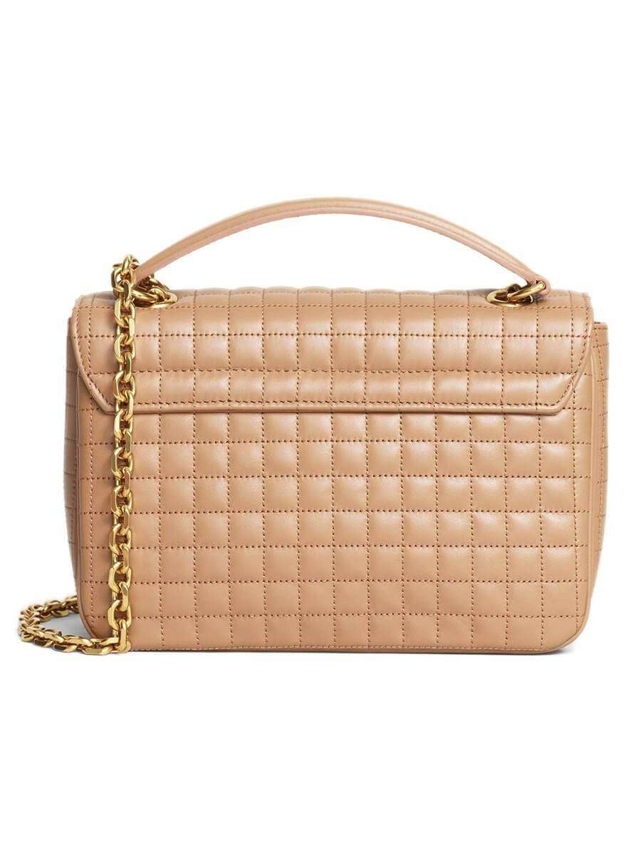 Medium C Bag in Light Camel Quilted Calfskin