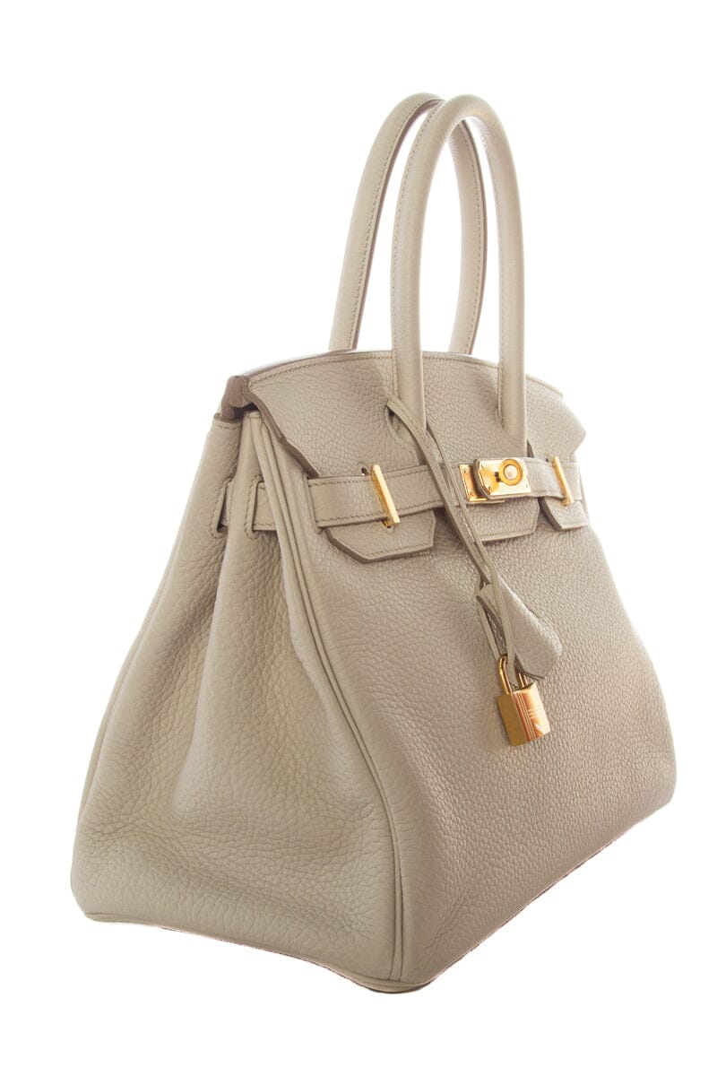 HermÃƒÆ’Ã‚Â¨s Birkin 30 Beton Clemence GHW #A Full Set  Handbag