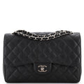 CHANEL Classic Double Flap Bag Quilted Caviar Jumbo