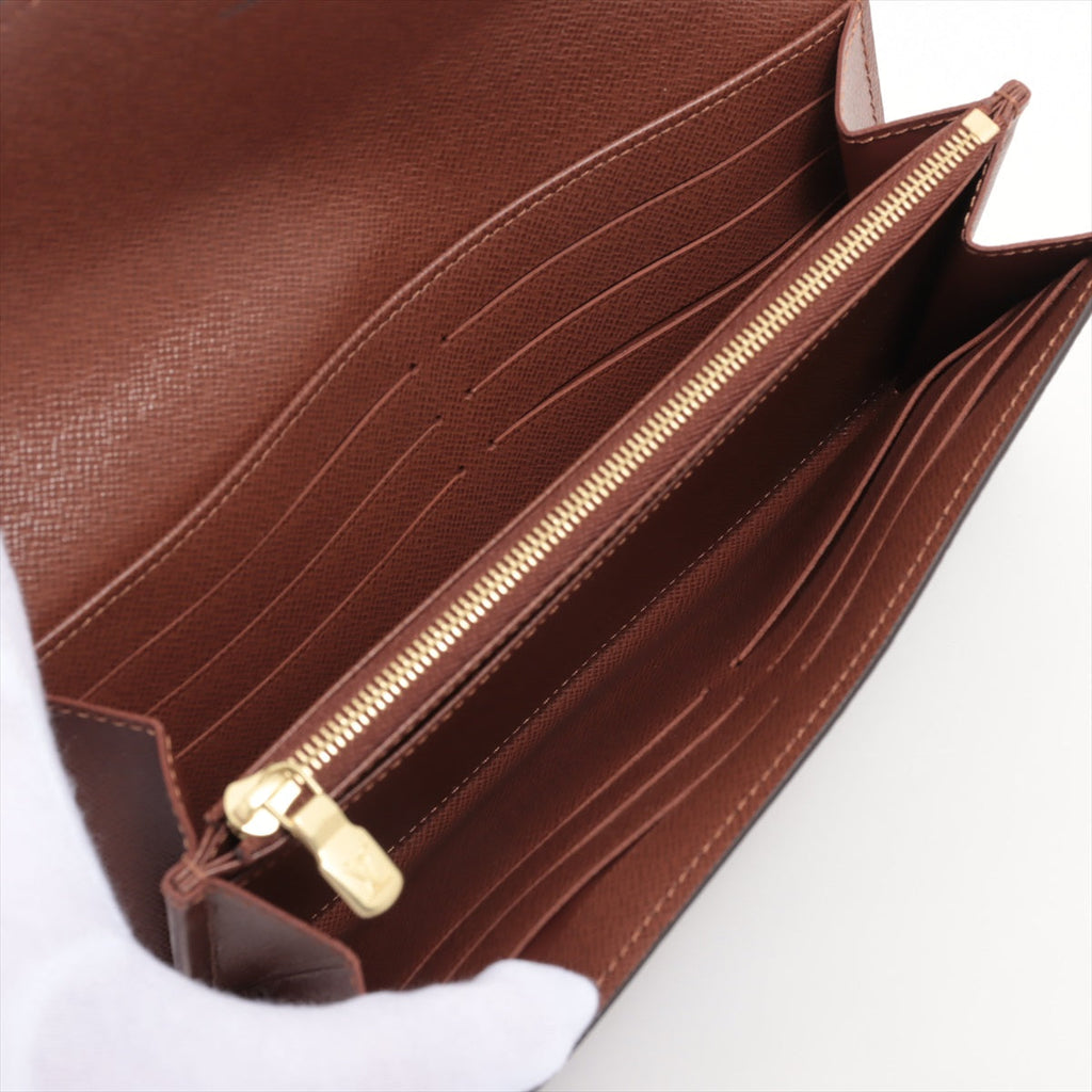 Louis Vuitton Monogram Portefoliosara M60531 Brown Long   Wallet
