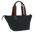 GUCCI GG Canvas Web Sherry Line Shoulder Bag Black Red Green 131228 35433