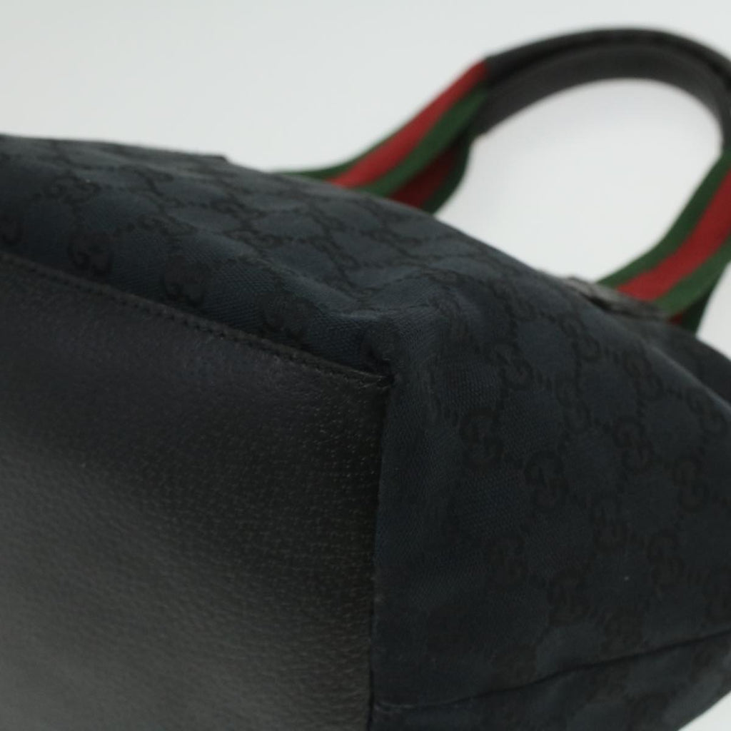 GUCCI GG Canvas Web Sherry Line Shoulder Bag Black Red Green 131228 35433