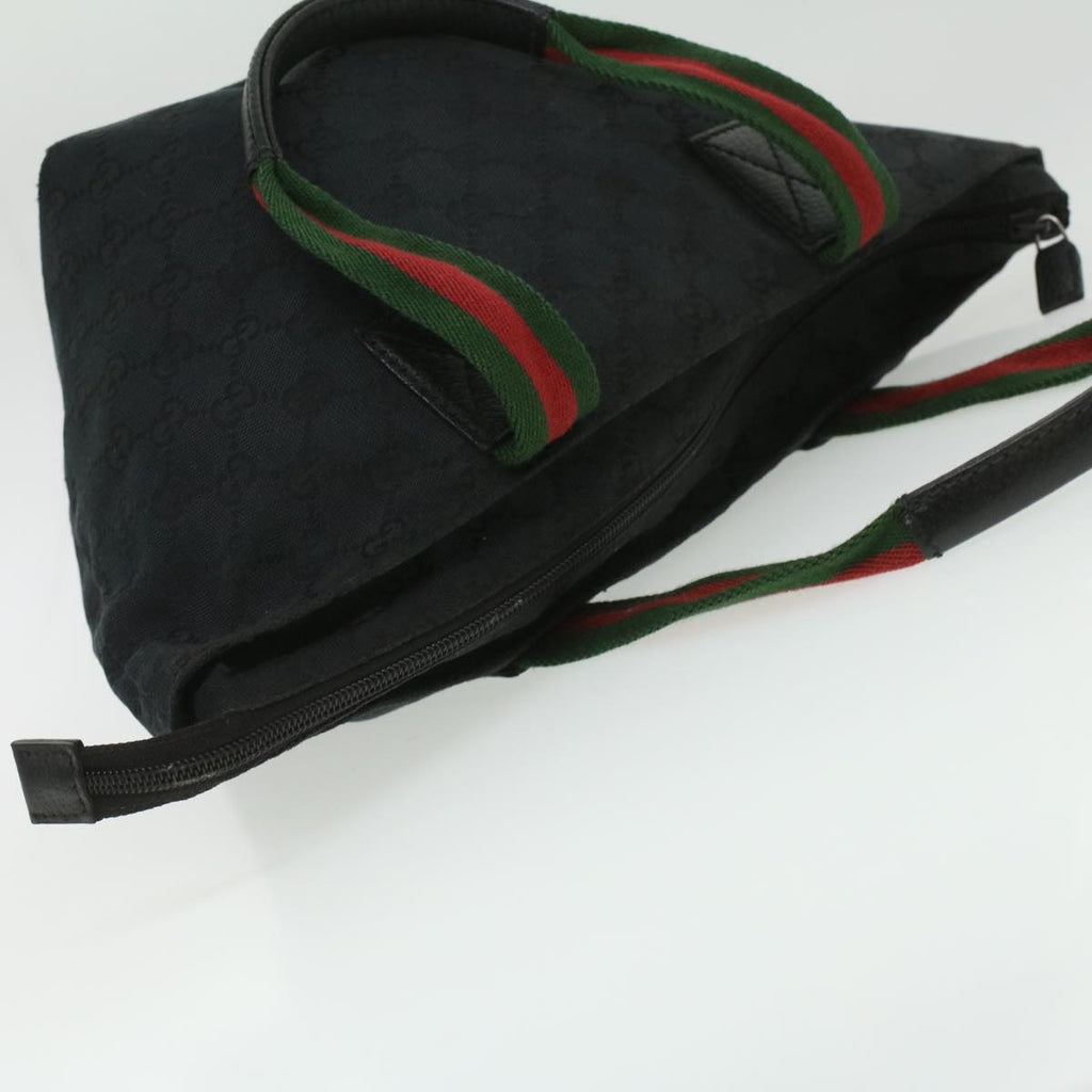 GUCCI GG Canvas Web Sherry Line Shoulder Bag Black Red Green 131228 35433