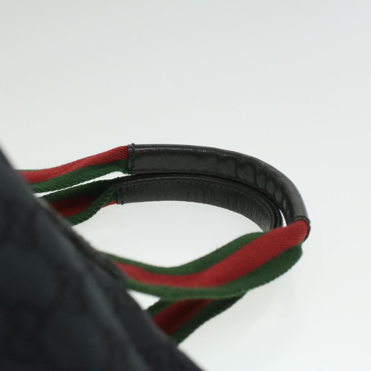 GUCCI GG Canvas Web Sherry Line Shoulder Bag Black Red Green 131228 35433