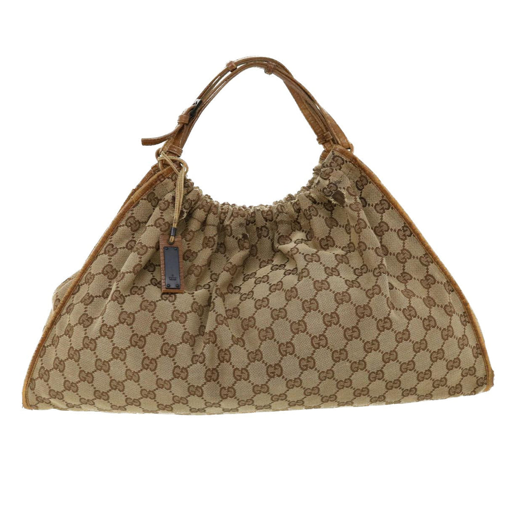 GUCCI GG Canvas Hand Bag Beige 76554 35571