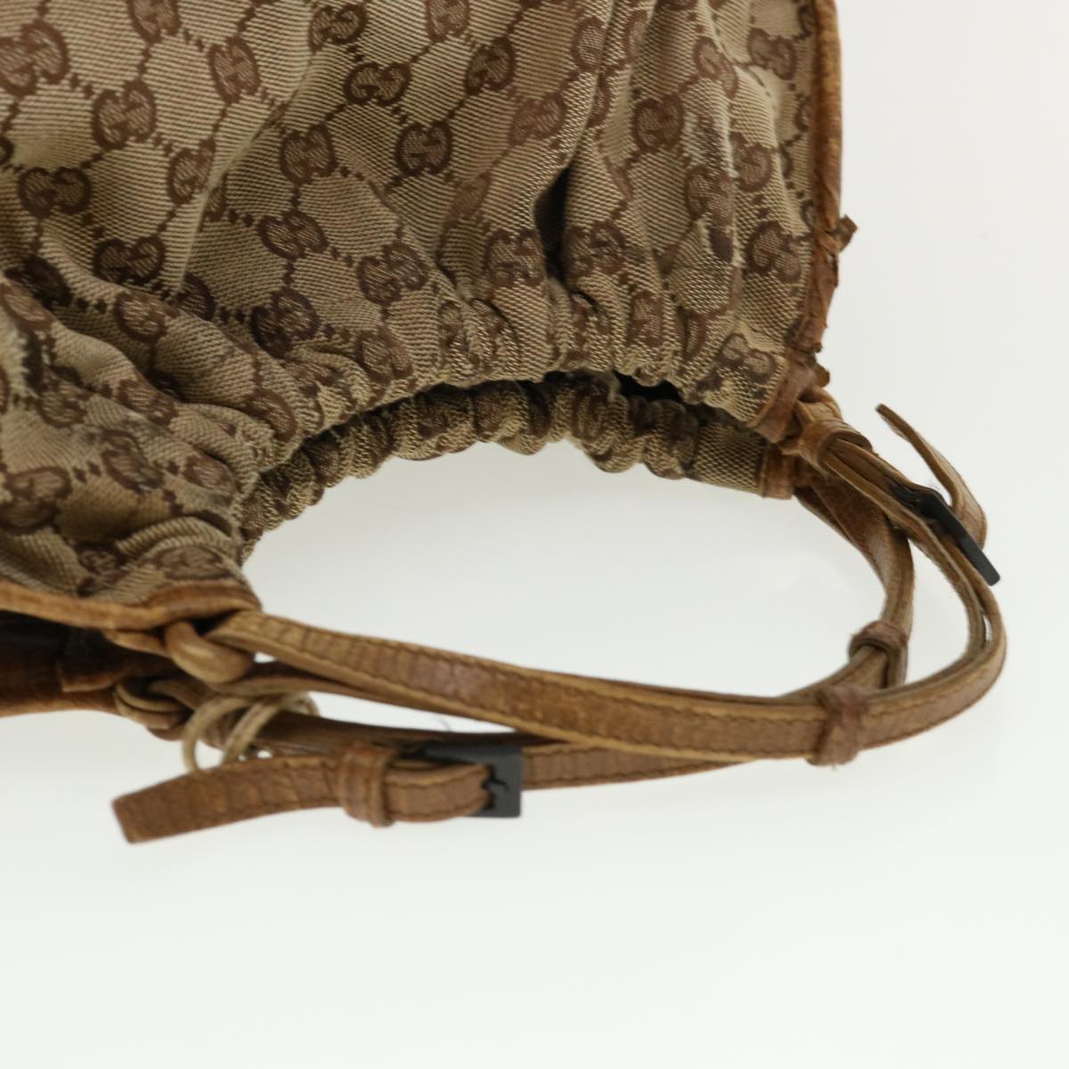 GUCCI GG Canvas Hand Bag Beige 76554 35571