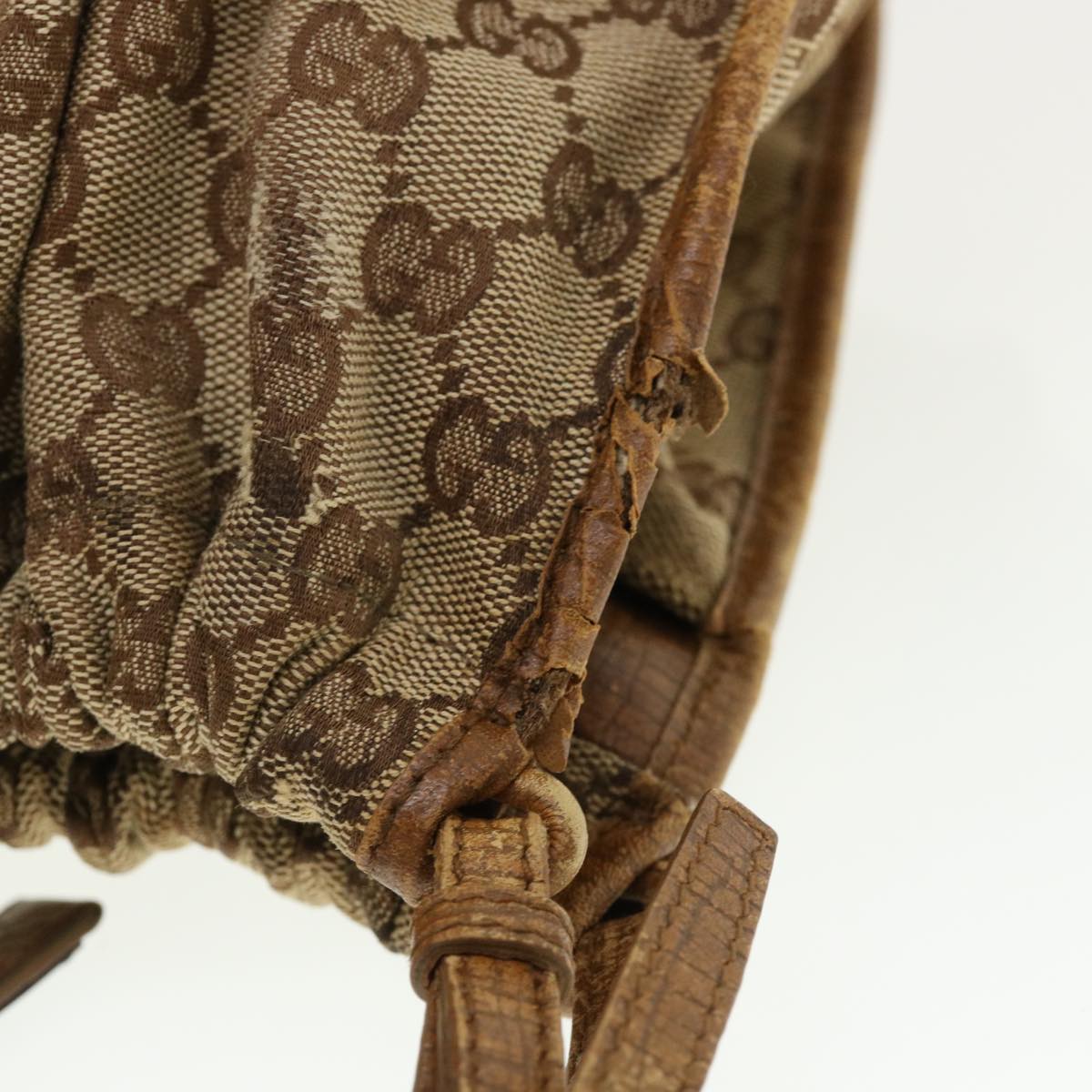 GUCCI GG Canvas Hand Bag Beige 76554 35571