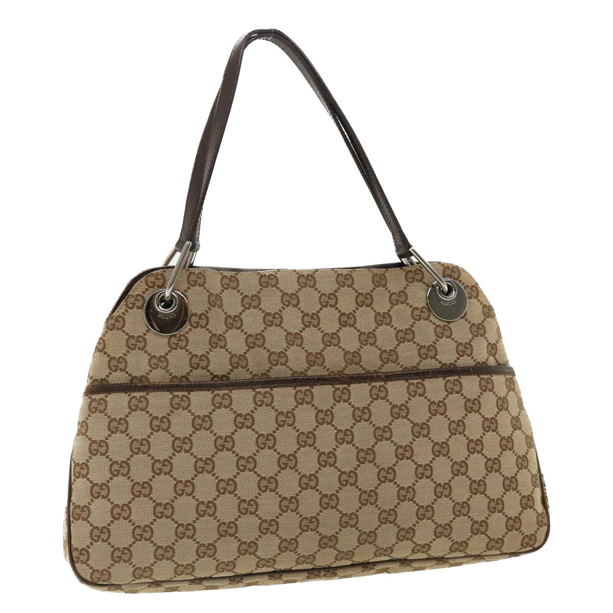 GUCCI GG Canvas Shoulder Bag Beige 121023 35573