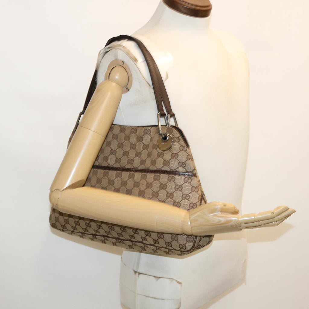 GUCCI GG Canvas Shoulder Bag Beige 121023 35573