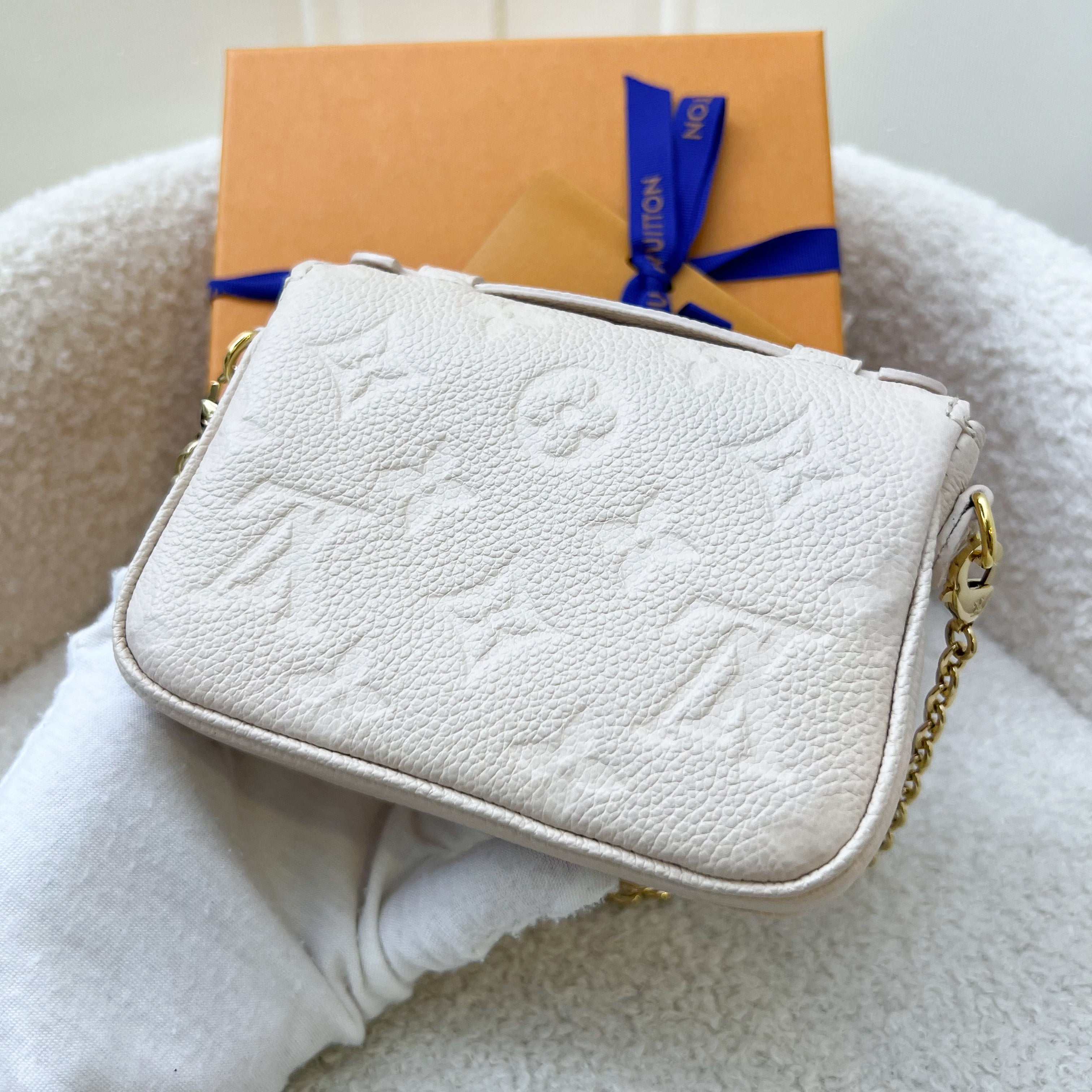 LV Micro Metis in Cream Empreinte Leather and GHW
