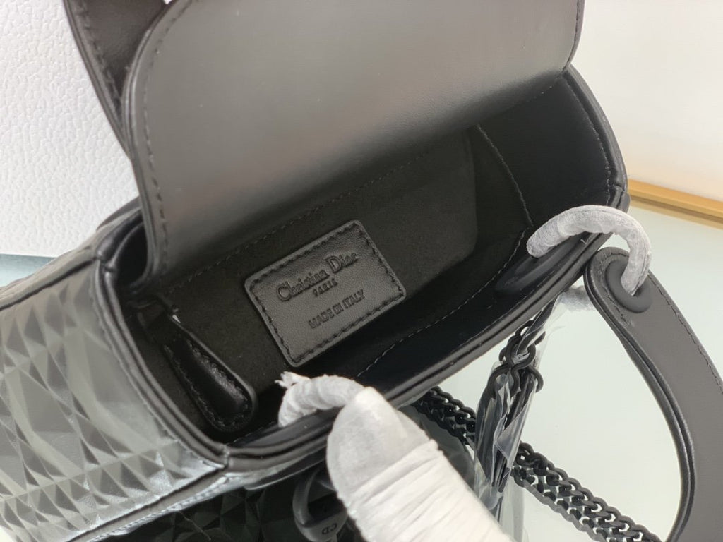 GLAMI Mini Lady Bag Black Cannage with Beaded Motif, Black, For Women WomenÃ¢â‚¬â„¢s Handbags, Crossbody Bags, 18cm CD M0505SNEA_M900