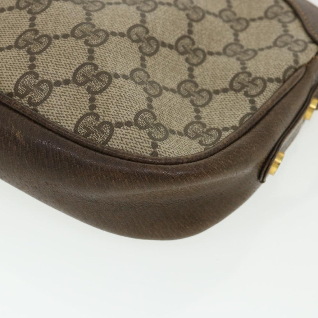 GUCCI GG Canvas Shoulder Bag PVC Leather Beige Brown 35644