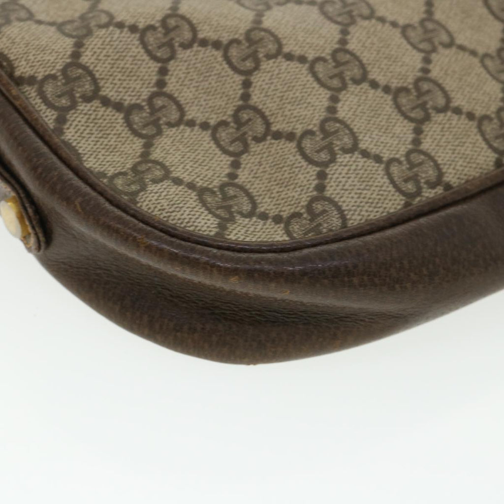 GUCCI GG Canvas Shoulder Bag PVC Leather Beige Brown 35644