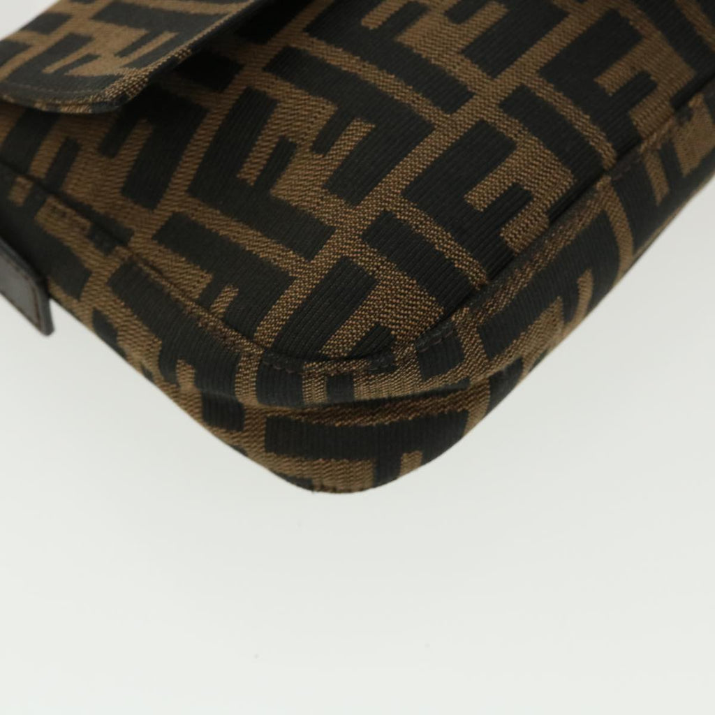 FENDI Zucca Canvas Mamma Baguette Shoulder Bag Brown Black 35660