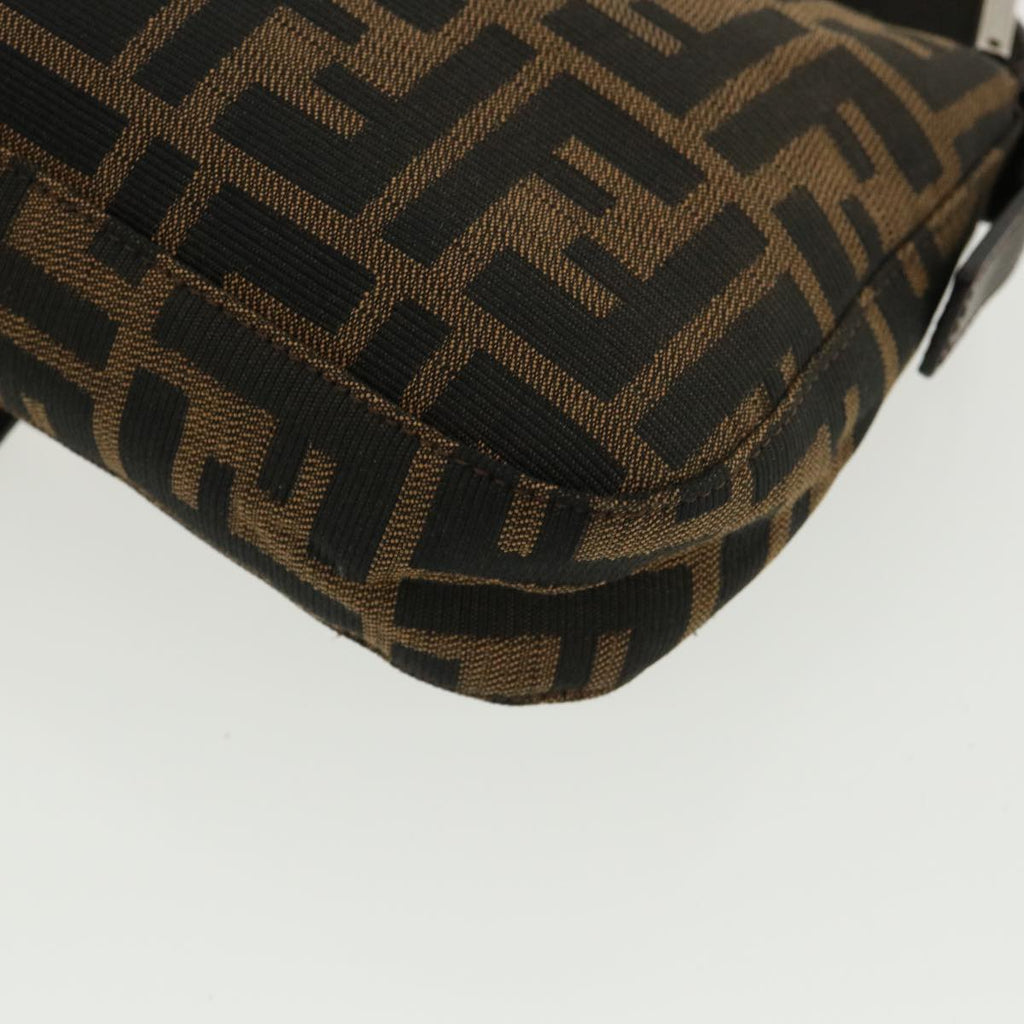 FENDI Zucca Canvas Mamma Baguette Shoulder Bag Brown Black 35660