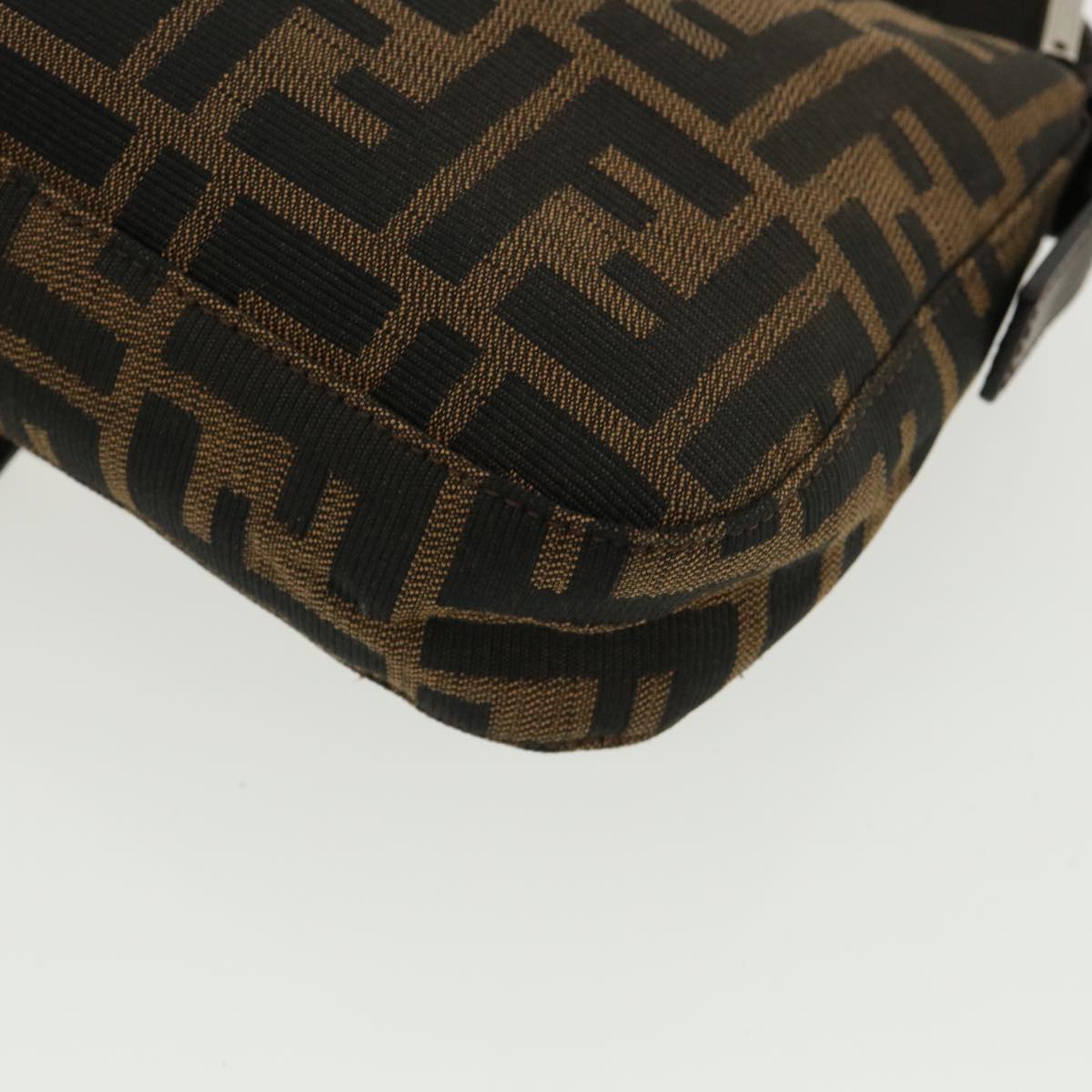 FENDI Zucca Canvas Mamma Baguette Shoulder Bag Brown Black 35660